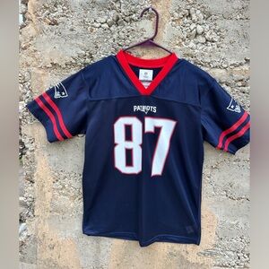 NFL Kids Navy and Red 87 Gronkowski  Patriots Jersey XL youth
